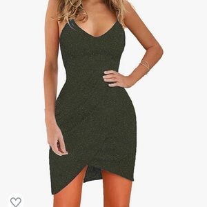 Shimmery green cocktail body-con dress tinker bell